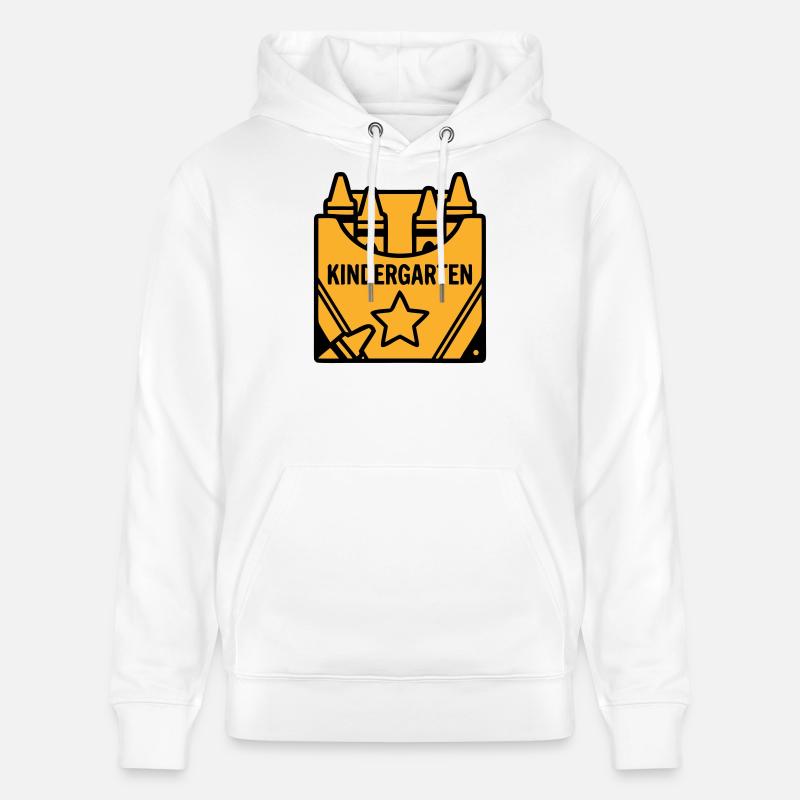 Logo de la maternelle Crayons - Sweat à capuche bio CRUISER Stanley/Stella Unisexe - blanc