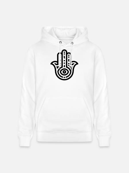 Hand von Fatma Hamsa - Stanley/Stella Unisex Bio-Hoodie CRUISER  - Weiß