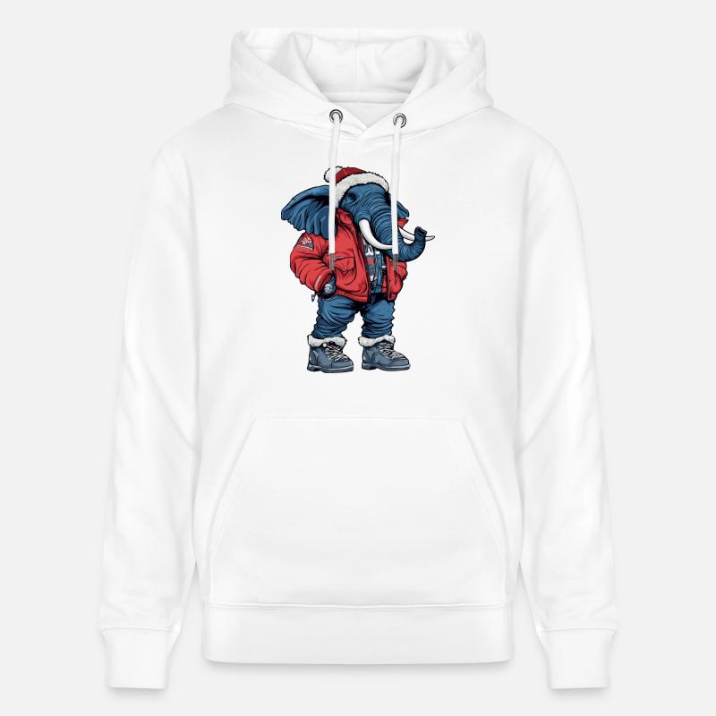 Éléphant Mode Hiver - Sweat à capuche bio CRUISER Stanley/Stella Unisexe - blanc