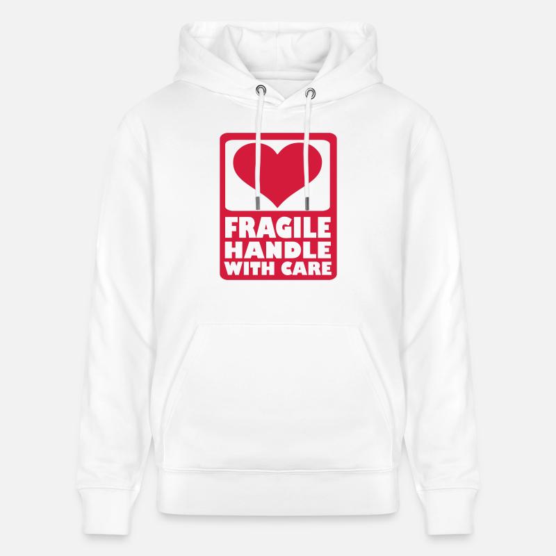 Fragile Handle with care - Sweat à capuche bio CRUISER Stanley/Stella Unisexe - blanc