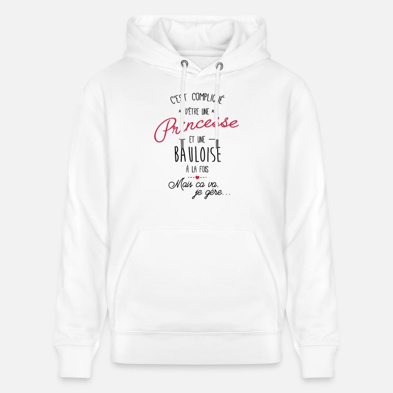 princesse et Bauloise - Sweat à capuche bio CRUISER Stanley/Stella Unisexe - blanc