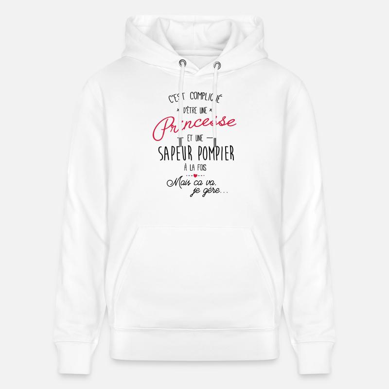 Princesse et sapeur pompier - Sweat à capuche bio CRUISER Stanley/Stella Unisexe - blanc