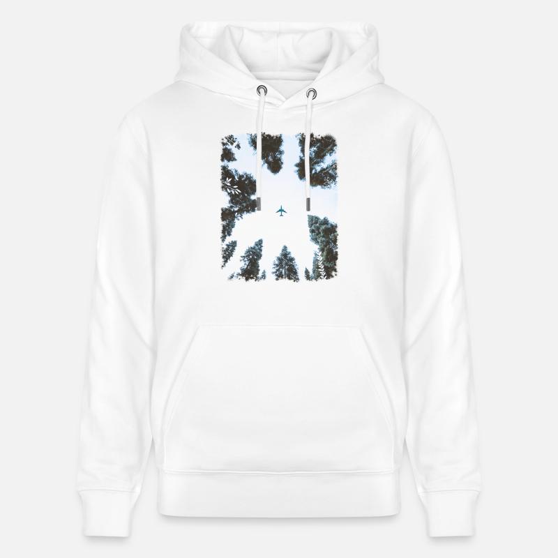 Wald & Flugzeug - Stanley/Stella Unisex Bio-Hoodie CRUISER  - Weiß