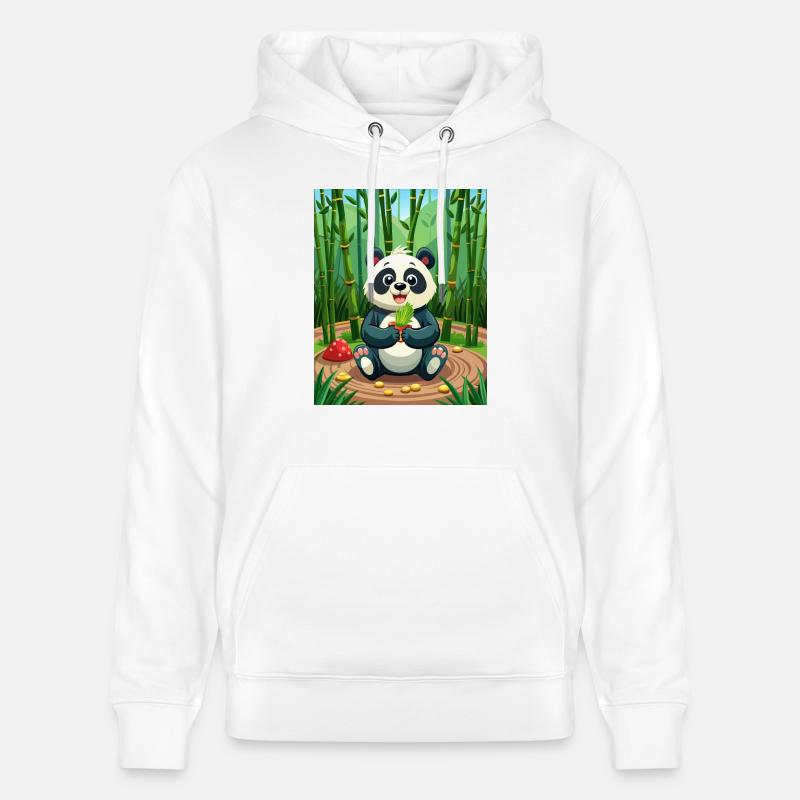 Panda mignon - Illustré - Sweat à capuche bio CRUISER Stanley/Stella Unisexe - blanc