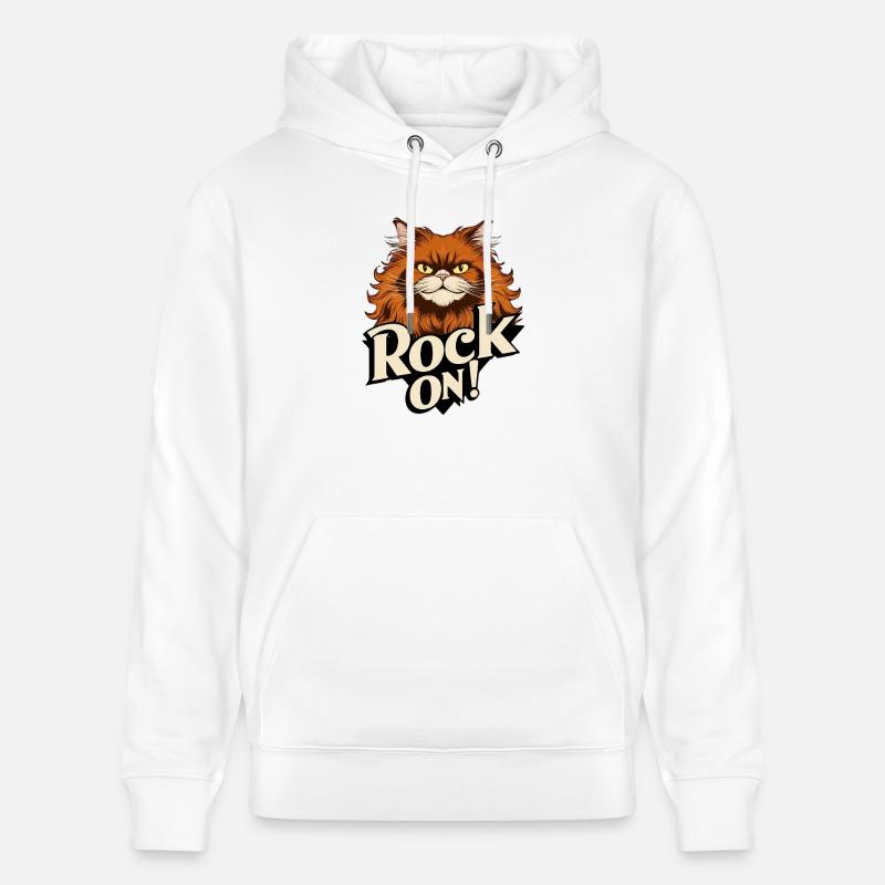 Chat - Rock on - Sweat à capuche bio CRUISER Stanley/Stella Unisexe - blanc