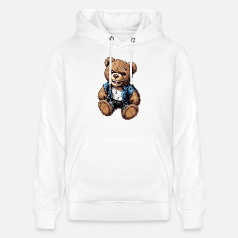 Teddy - Rock on ! - Sweat à capuche bio CRUISER Stanley/Stella Unisexe - blanc