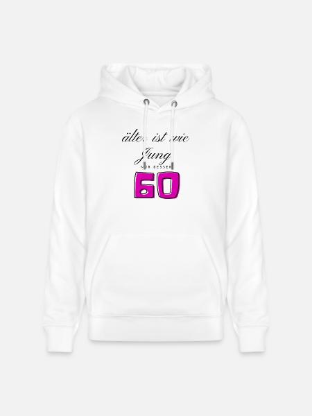 60th Birthday - Stanley/Stella CRUISER Unisex Organic Hoodie - white