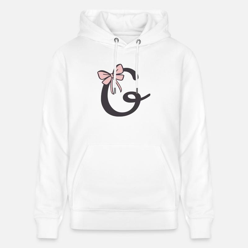 Lettre initiale G Ruban - Sweat à capuche bio CRUISER Stanley/Stella Unisexe - blanc