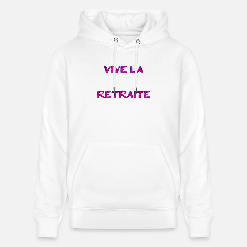 RETRAITE. RETRAITE. RETRAITEE. RETRAITE - Sweat à capuche bio CRUISER Stanley/Stella Unisexe - blanc