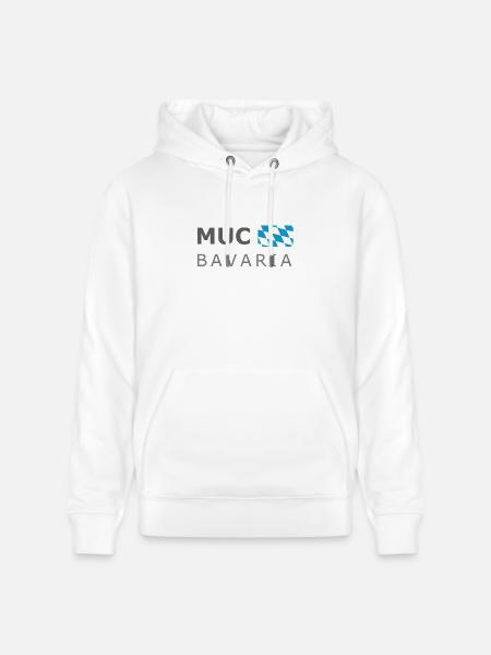 MUC BAVARIA dark-lettered - Stanley/Stella Unisex Bio-Hoodie CRUISER  - Weiß