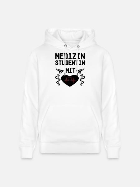 Medizinstudentin mit Herz Geschenk - Stanley/Stella Unisex Bio-Hoodie CRUISER  - Weiß