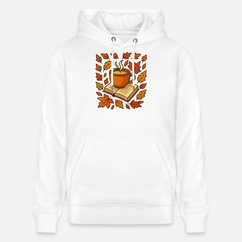Récolte d’automne : café et livre - Sweat à capuche bio CRUISER Stanley/Stella Unisexe - blanc