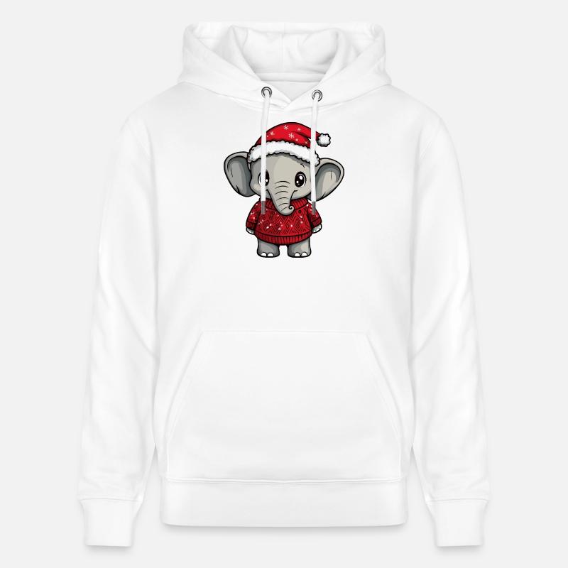 Noël de Noël avec éléphants - Sweat à capuche bio CRUISER Stanley/Stella Unisexe - blanc