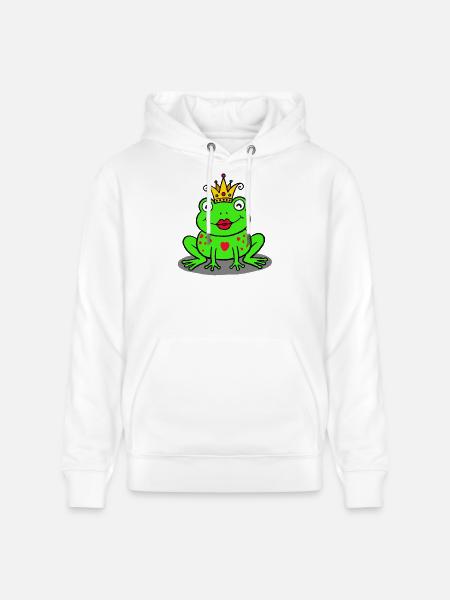 Royal frog with heart - Stanley/Stella CRUISER Unisex Organic Hoodie - white
