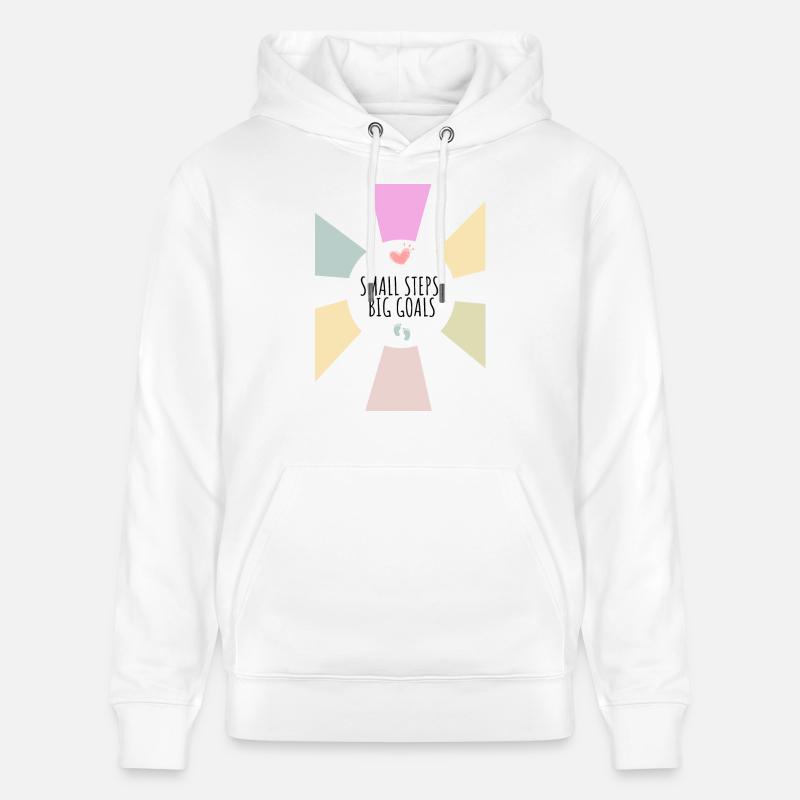 Petits pas, grands objectifs - Sweat à capuche bio CRUISER Stanley/Stella Unisexe - blanc