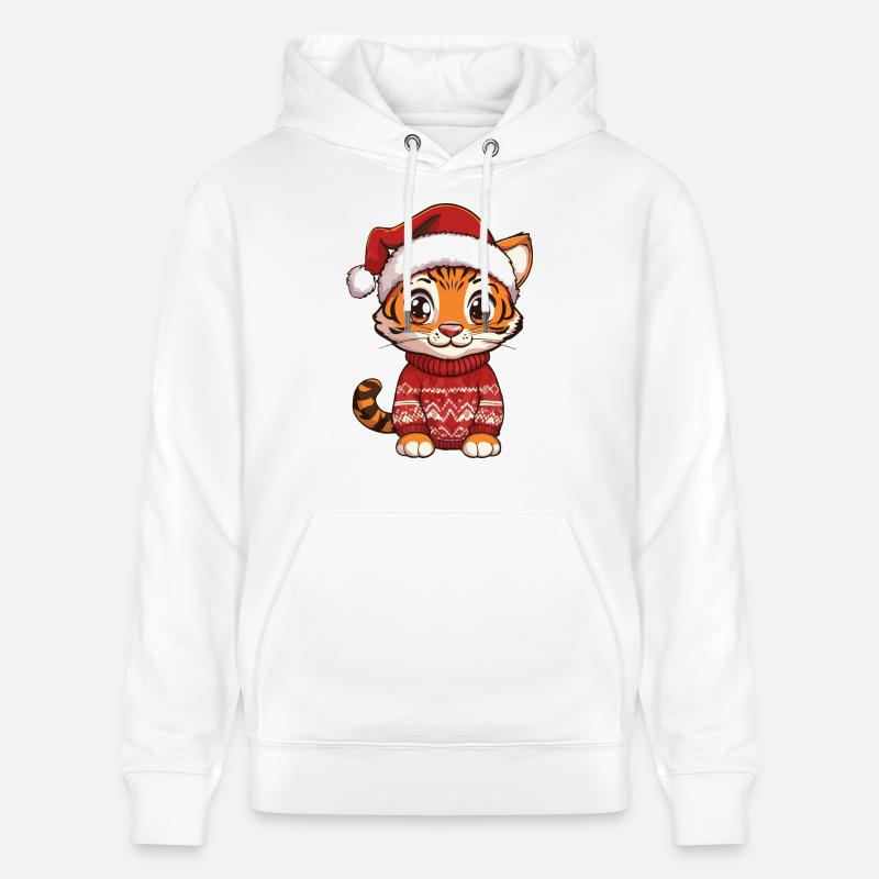 Bande dessinée de Noël Tigre - Sweat à capuche bio CRUISER Stanley/Stella Unisexe - blanc
