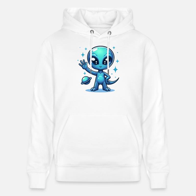 Extraterrestre avec signe de paix - Sweat à capuche bio CRUISER Stanley/Stella Unisexe - blanc