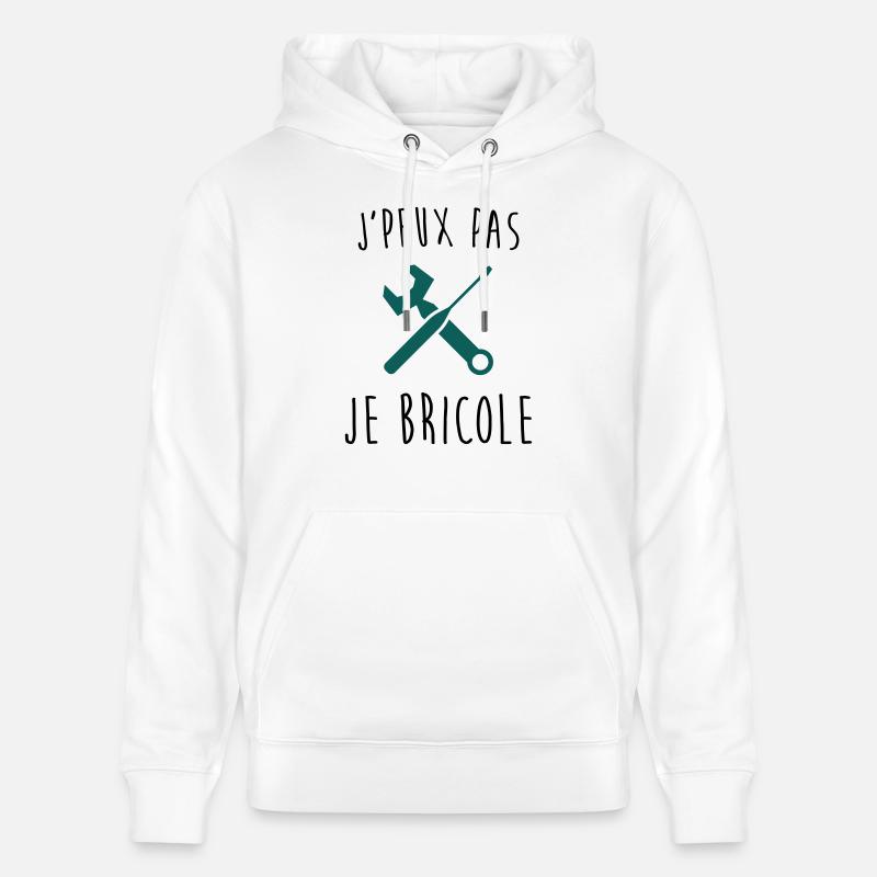 j'peux pas je bricole - Sweat à capuche bio CRUISER Stanley/Stella Unisexe - blanc
