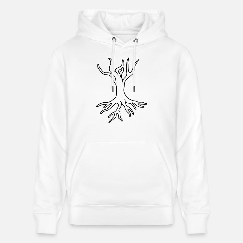 Conception d'arbre racine - Sweat à capuche bio CRUISER Stanley/Stella Unisexe - blanc