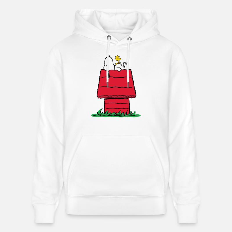 Peanuts Snoopy Et La Niche Du Chien - Sweat à capuche bio CRUISER Stanley/Stella Unisexe - blanc