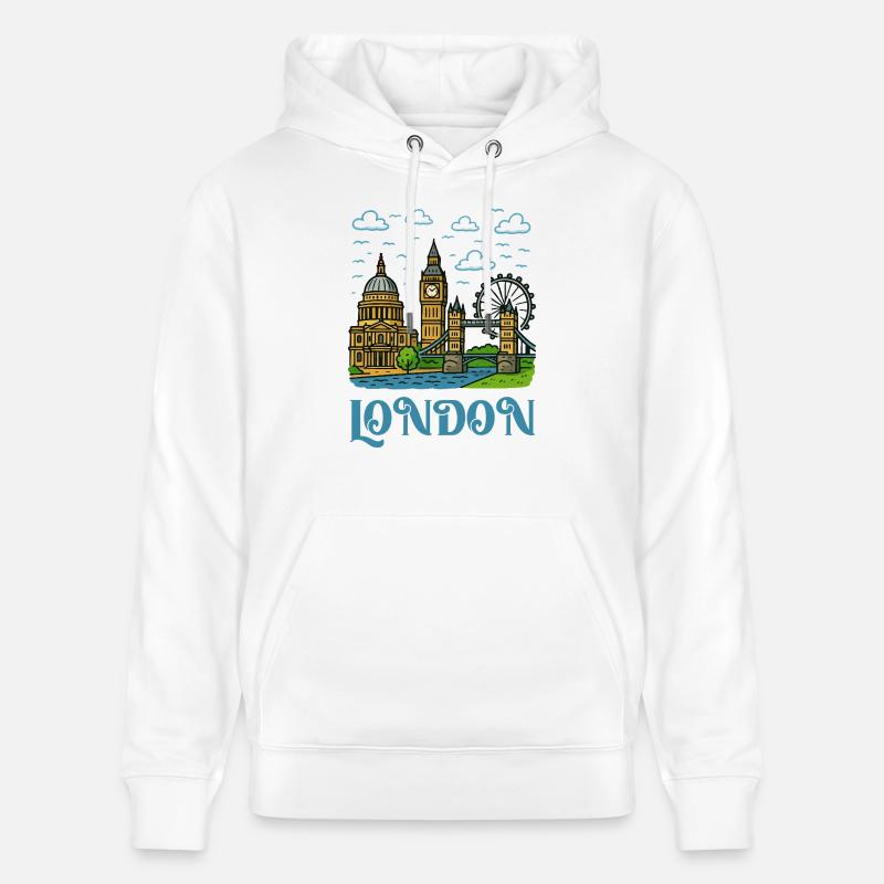 Ville de Londres 1 - Sweat à capuche bio CRUISER Stanley/Stella Unisexe - blanc
