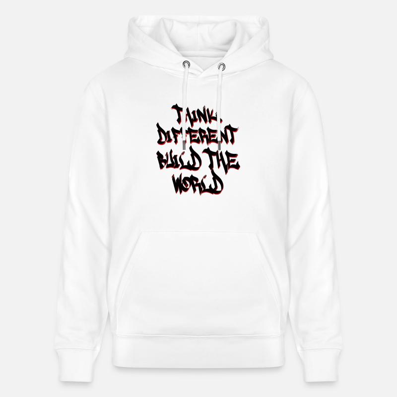 Think Different construit le monde - Sweat à capuche bio CRUISER Stanley/Stella Unisexe - blanc