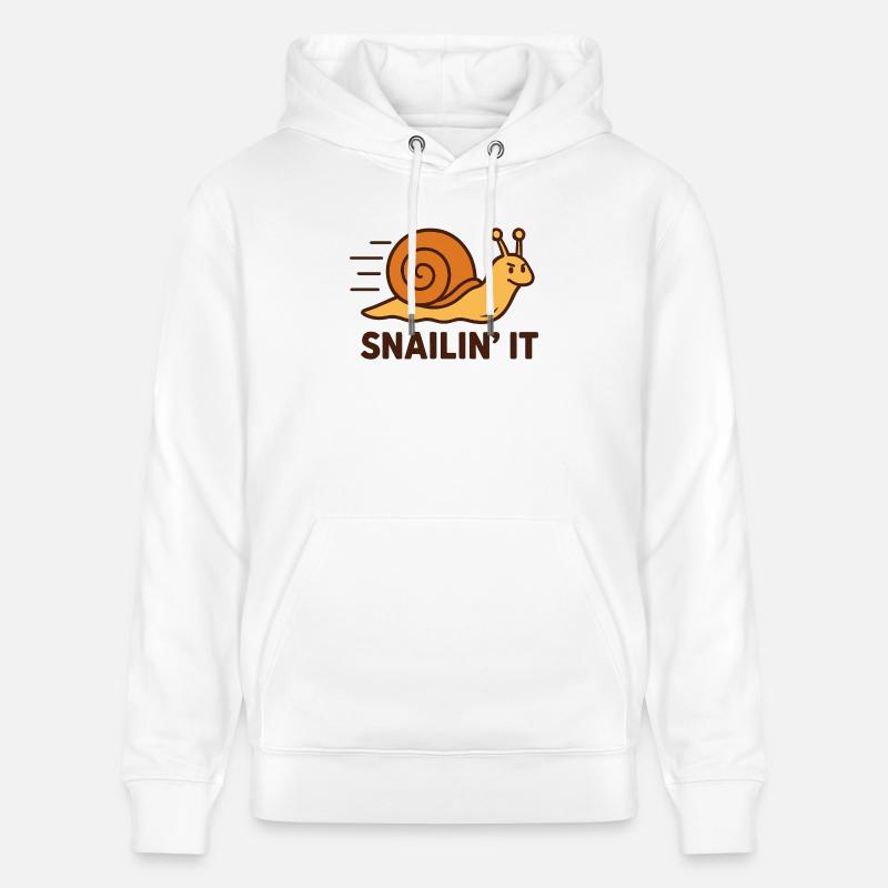 Snailin' It – Déterminé et rapide - Sweat à capuche bio CRUISER Stanley/Stella Unisexe - blanc