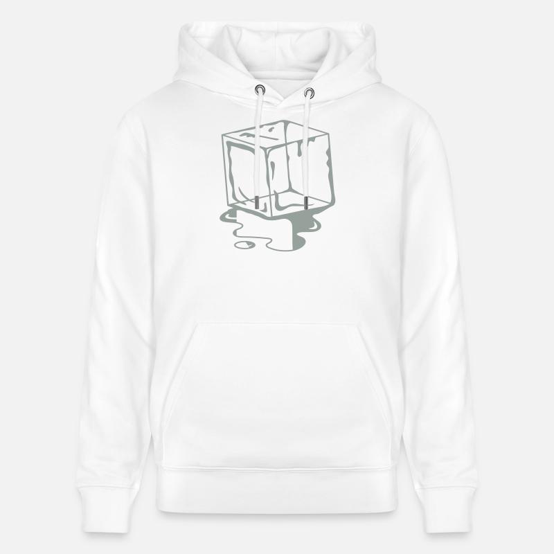 un cube de glace - Glaçon - Sweat à capuche bio CRUISER Stanley/Stella Unisexe - blanc