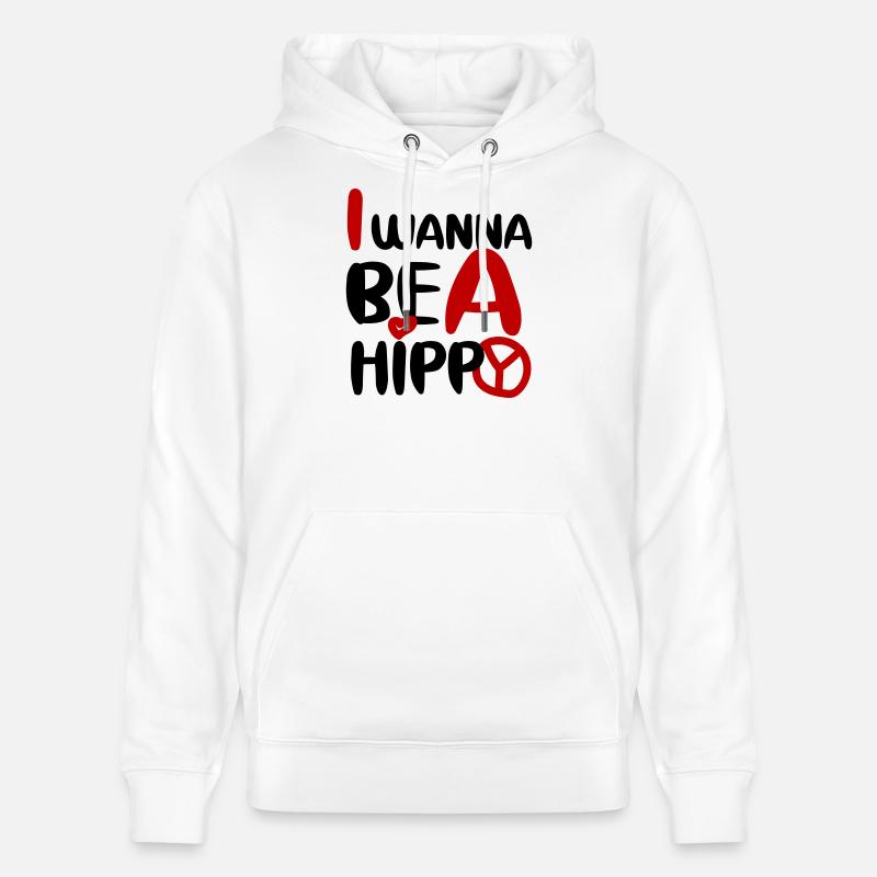 I WANNA BE A HIPPY, PLAIN - Stanley/Stella Unisex Bio-Hoodie CRUISER  - Weiß