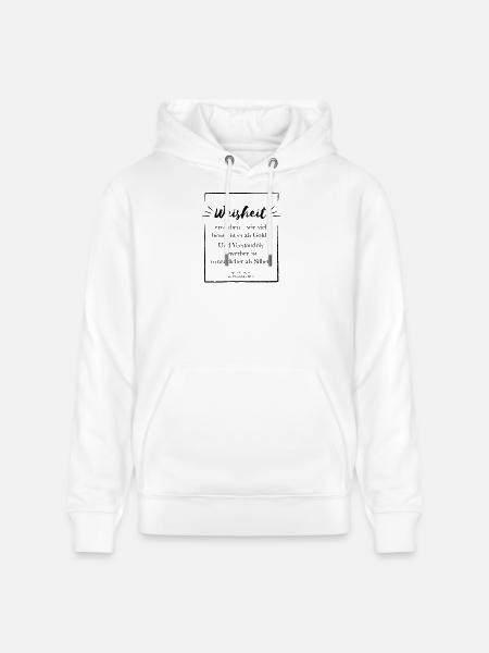 Acquiring wisdom is better - Stanley/Stella CRUISER Unisex Organic Hoodie - white
