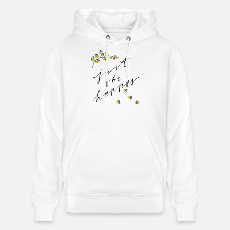 Soyez simplement heureux - Sweat à capuche bio CRUISER Stanley/Stella Unisexe - blanc