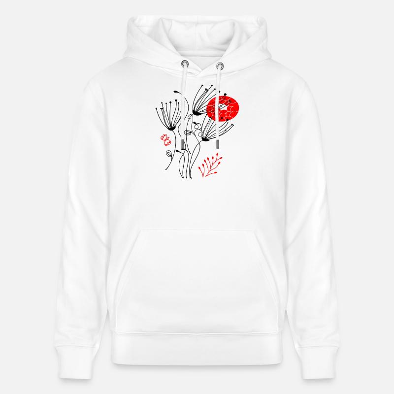 fleurs délicates en filigrane, Fleurs - Sweat à capuche bio CRUISER Stanley/Stella Unisexe - blanc