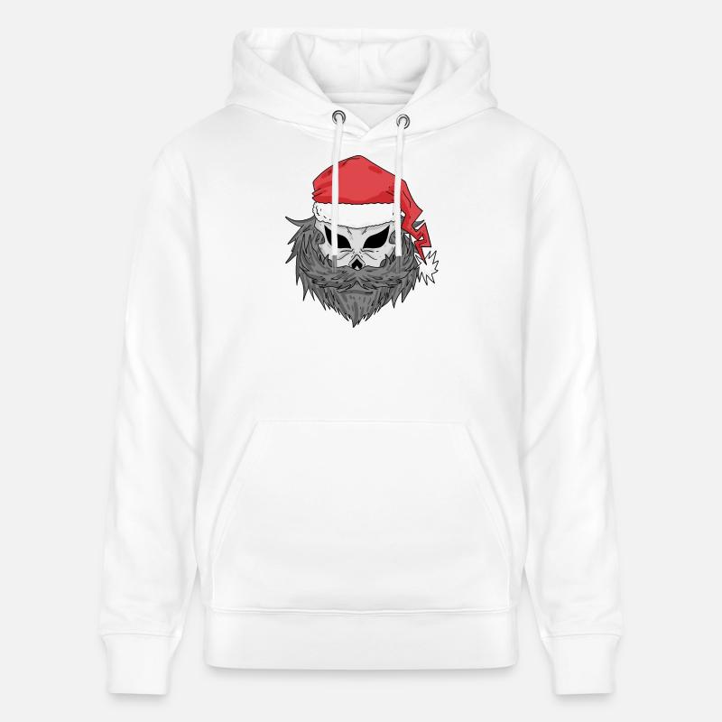 Crâne de Père Noël - Sweat à capuche bio CRUISER Stanley/Stella Unisexe - blanc