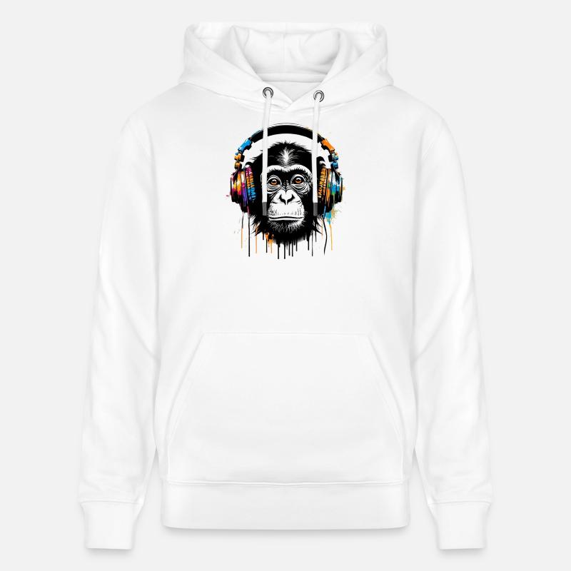 Singe - Sweat à capuche bio CRUISER Stanley/Stella Unisexe - blanc