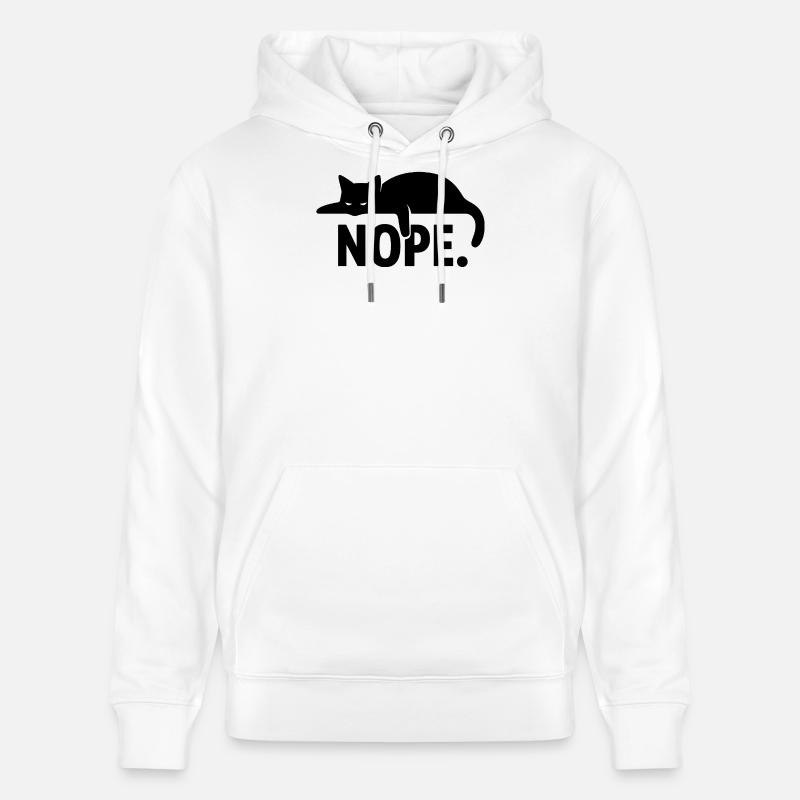 Nope Cat - Design minimal amusant - Sweat à capuche bio CRUISER Stanley/Stella Unisexe - blanc
