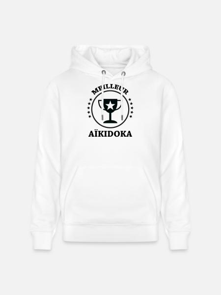 Best Aikido - Aikido - Stanley/Stella CRUISER Unisex Organic Hoodie - white
