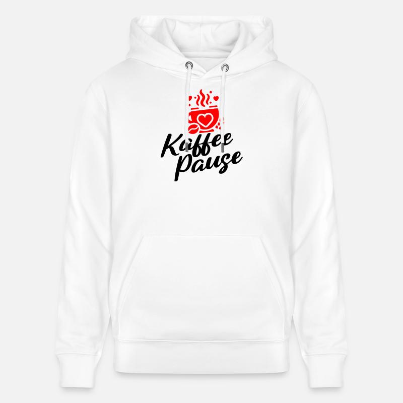 Kaffee Pause - Kaffeebecher mit Herzmotiv - Stanley/Stella Unisex Bio-Hoodie CRUISER  - Weiß