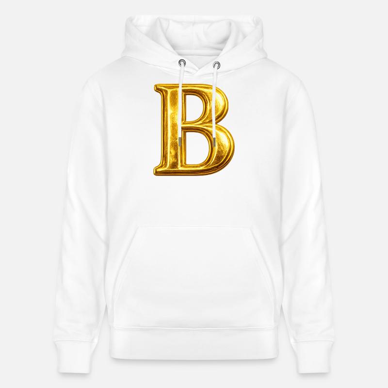 Monogramme « B » doré - Sweat à capuche bio CRUISER Stanley/Stella Unisexe - blanc
