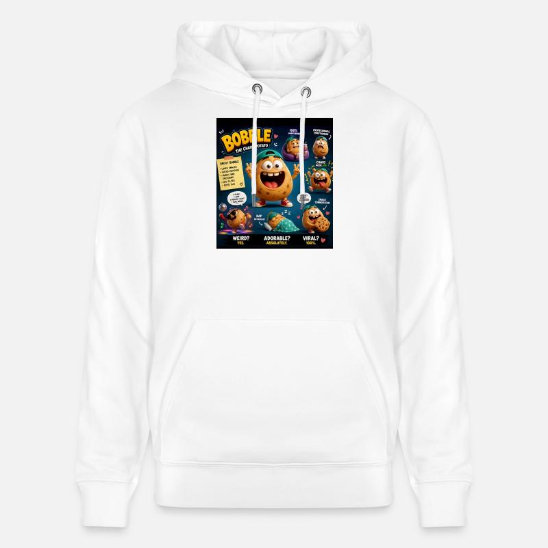 Bobble la Patate du Chaos - Sweat à capuche bio CRUISER Stanley/Stella Unisexe - blanc