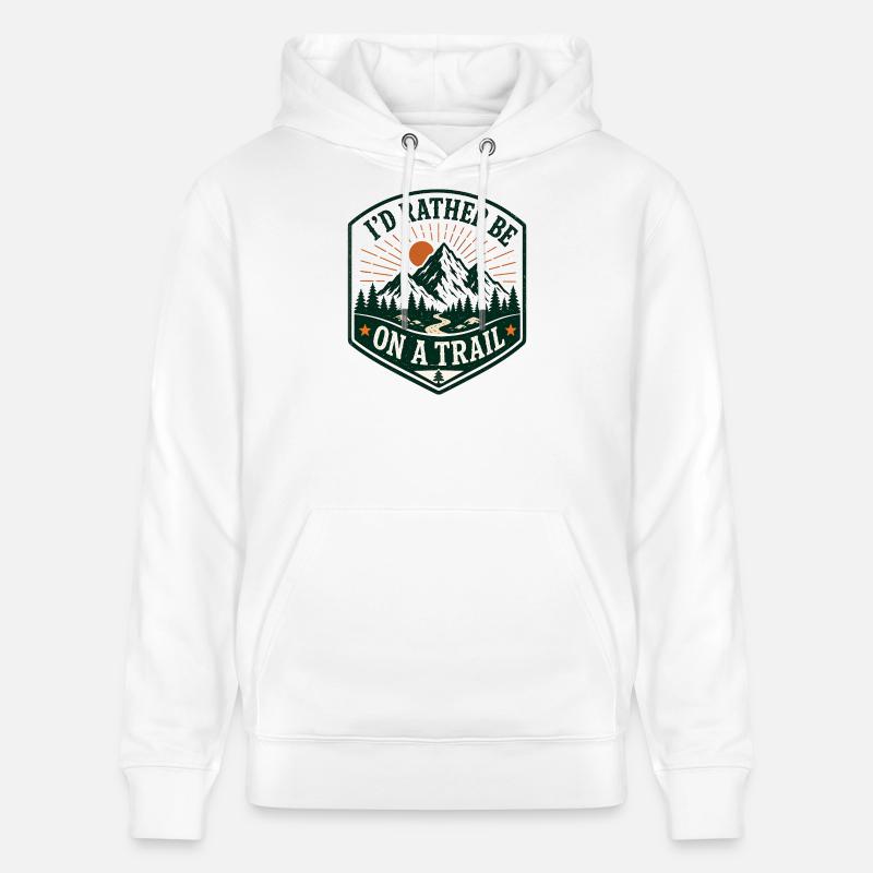 Je préfère être sur un sentier - Sweat à capuche bio CRUISER Stanley/Stella Unisexe - blanc
