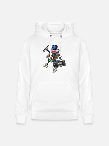 80s Retro Funky Design - Stanley/Stella CRUISER Unisex Organic Hoodie - white