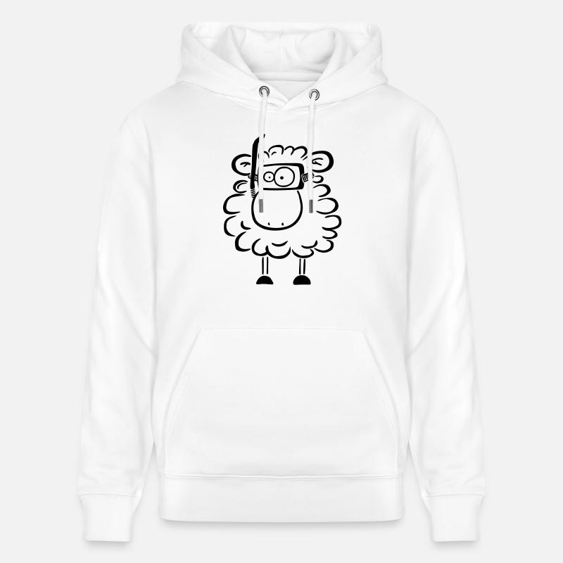 Les moutons - Sweat à capuche bio CRUISER Stanley/Stella Unisexe - blanc