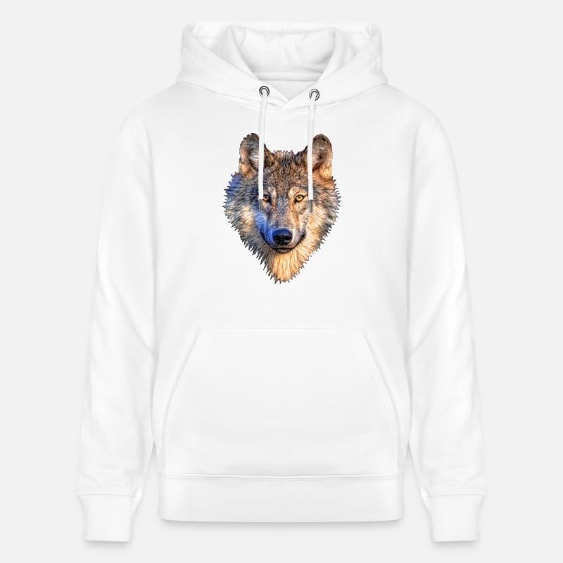 loup - Sweat à capuche bio CRUISER Stanley/Stella Unisexe - blanc