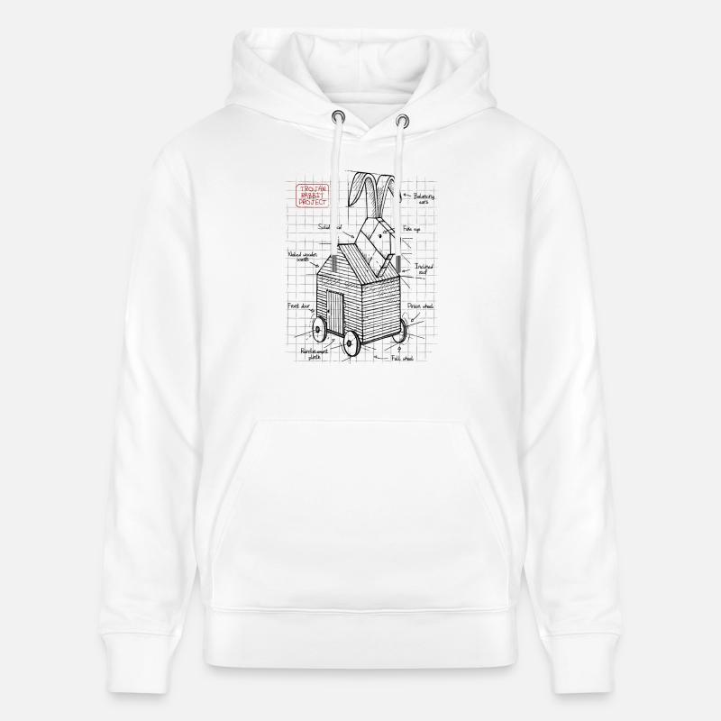 Trojan Rabbit - Sweat à capuche bio CRUISER Stanley/Stella Unisexe - blanc