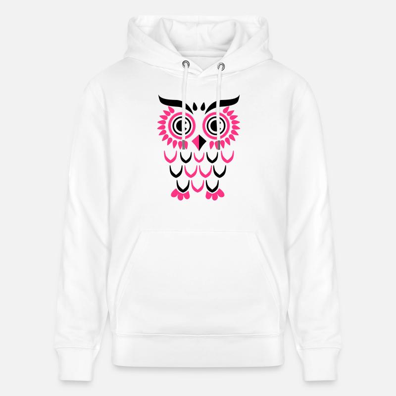 Owl Eule - Sweat à capuche bio CRUISER Stanley/Stella Unisexe - blanc