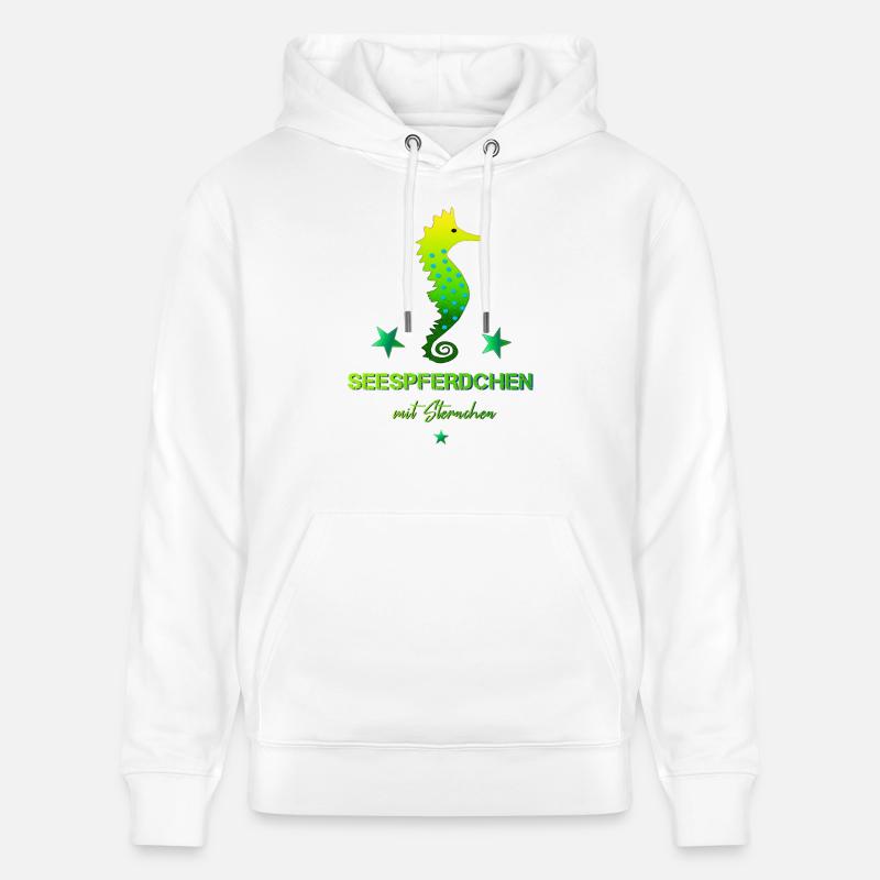 Seepferdchen mit Sternchen Schwimmabzeichen - Stanley/Stella Unisex Bio-Hoodie CRUISER  - Weiß