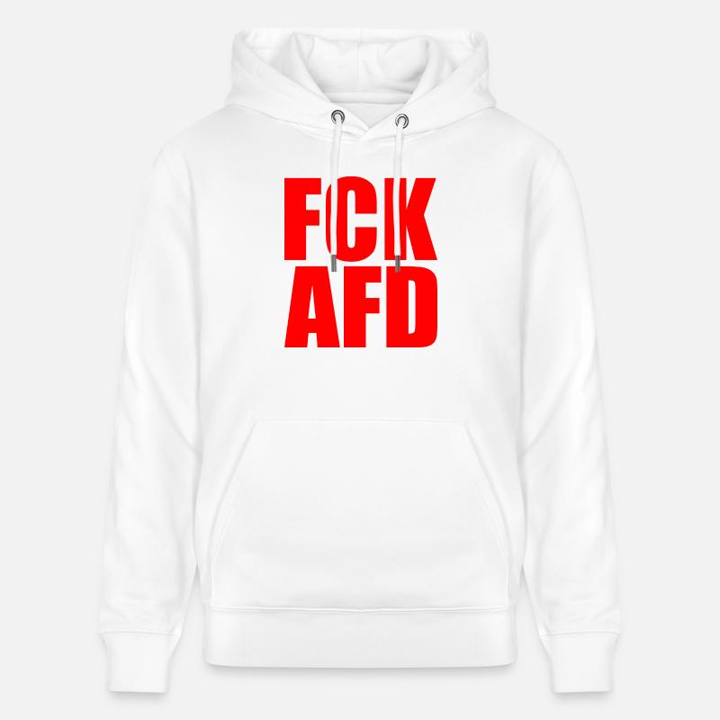 Fck afd - Stanley/Stella Unisex Bio-Hoodie CRUISER  - Weiß