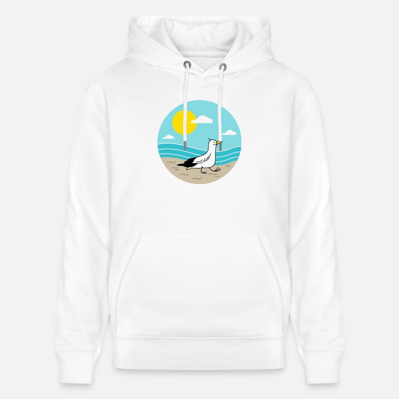 Mouette à la mer - Sweat à capuche bio CRUISER Stanley/Stella Unisexe - blanc
