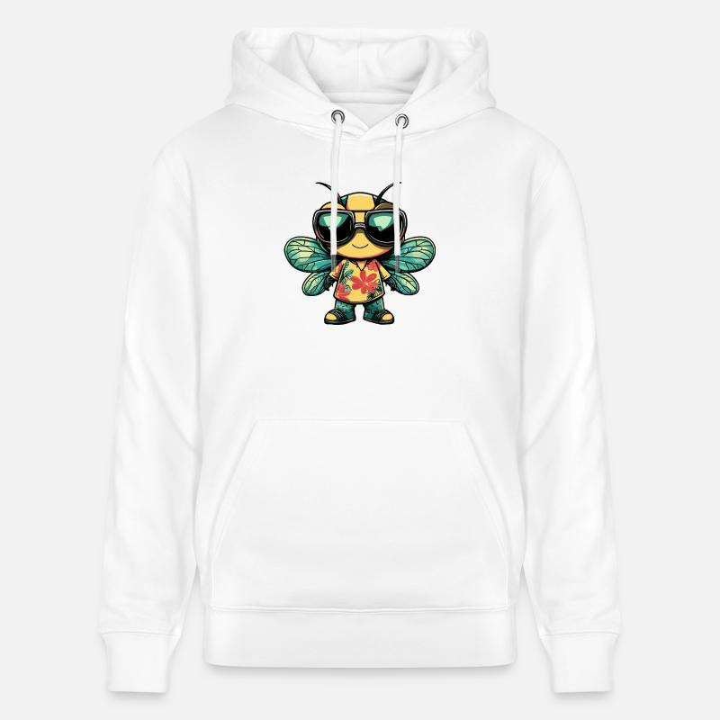 Libellule Cool Summer - Sweat à capuche bio CRUISER Stanley/Stella Unisexe - blanc