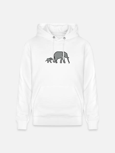 Elefant, Elefanten - Stanley/Stella Unisex Bio-Hoodie CRUISER - Weiß